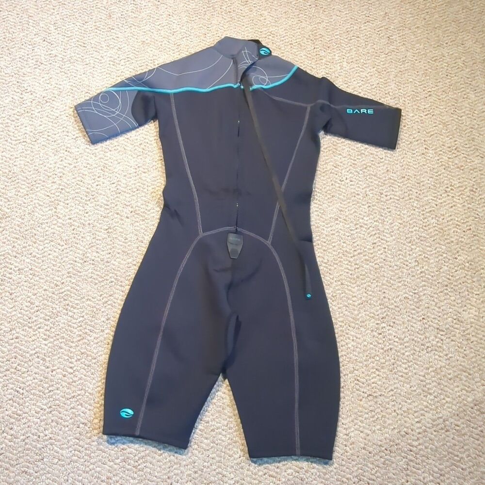 Bare Elate Wetsuit 2mm Womens 6 Black Grey Teal Water Sports Scuba Shorts - Picture 6 of 8
